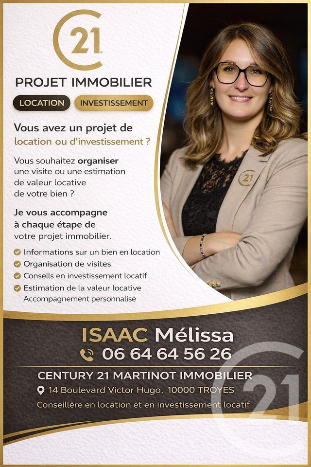 Appartement F2 &agrave; louer - 2 pi&egrave;ces - 48,32 m2 - Troyes - 10 - CHAMPAGNE-ARDENNE