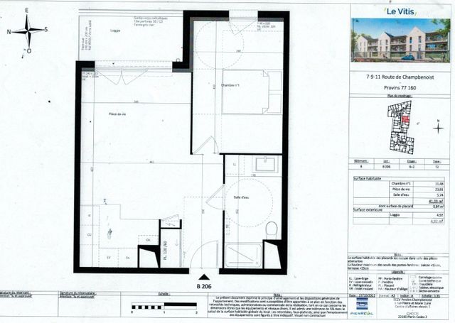 Appartement T2 &agrave; louer - 2 pi&egrave;ces - 41,03 m2 - Provins - 77 - ILE-DE-FRANCE